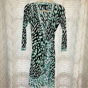 BCBG Animal Print Wrap Dress